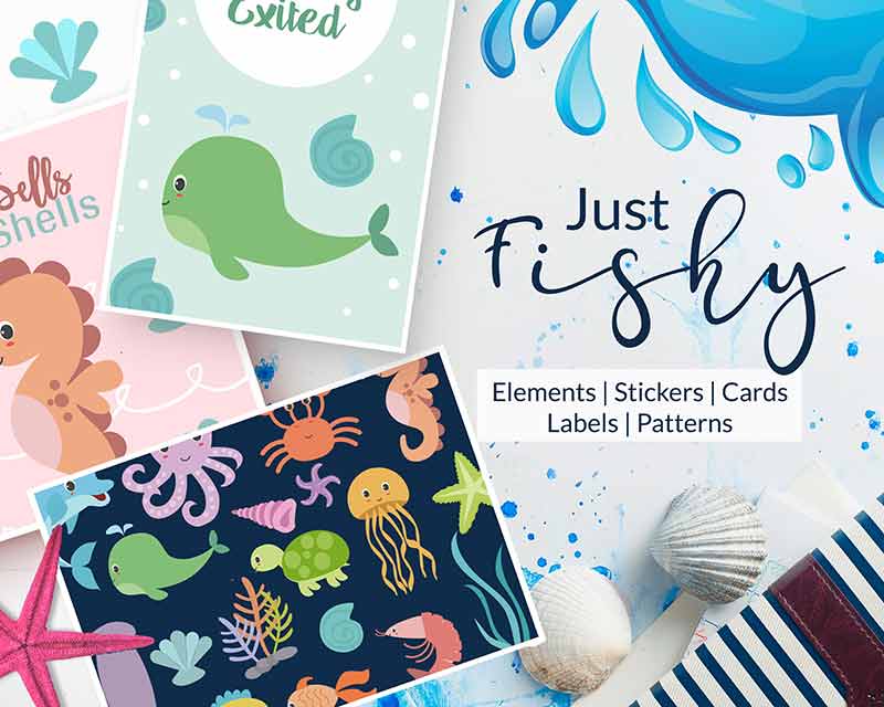 Fish vector elements pack 