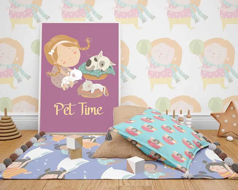 Kids-Vector Kids vector elements poster mockup
