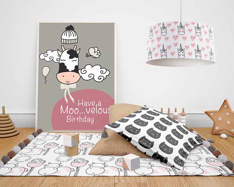 Line art vector elements on poster mockup