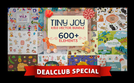 Tiny Joy kids vector bundle with collage of vectors