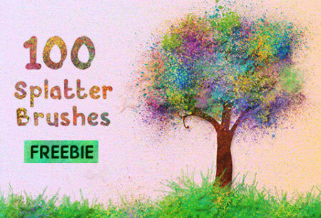 Freebie: 100 Splatter Brushes