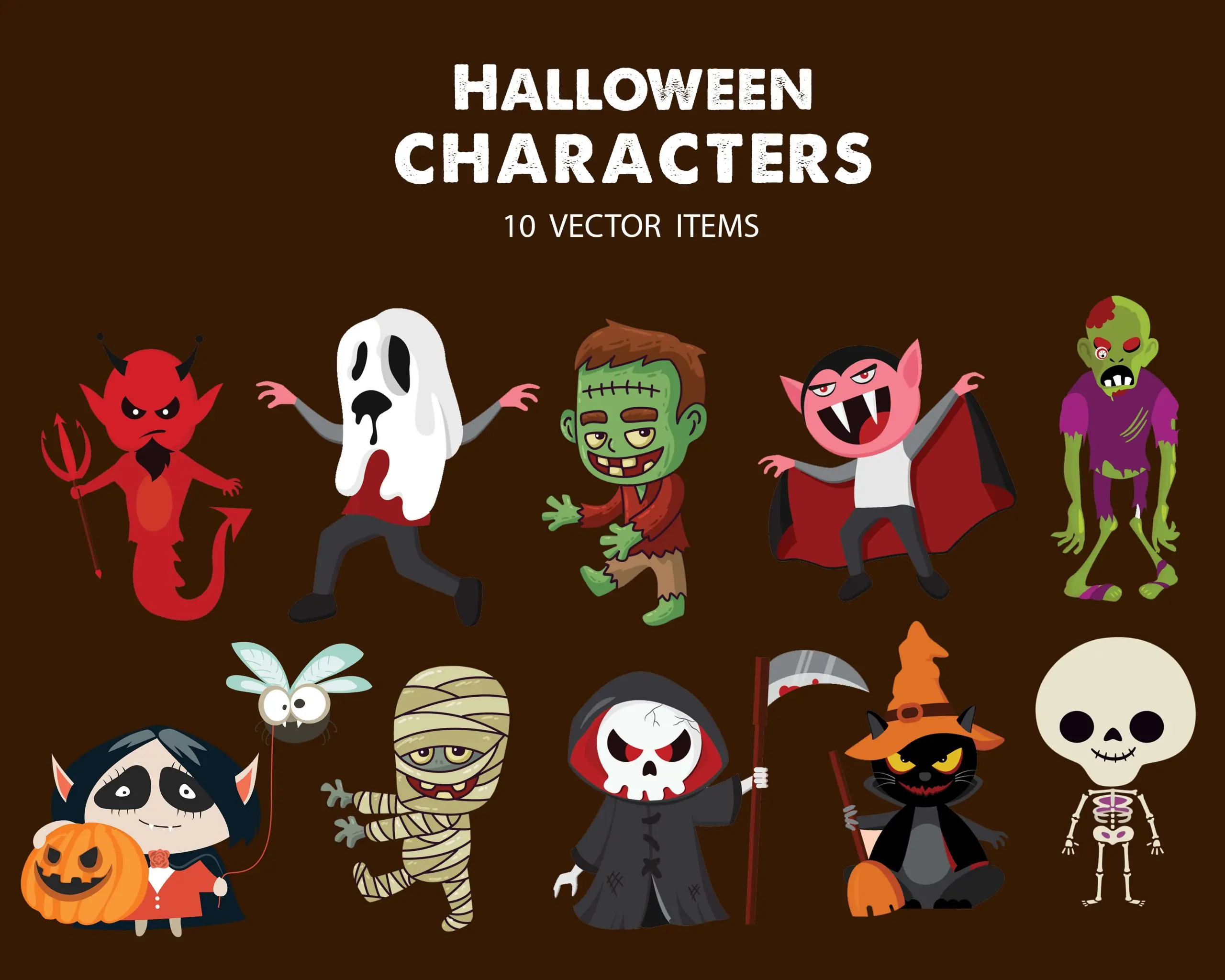 Halloween-Characters-vector Spooky Vector Images - 10 Halloween Characters
