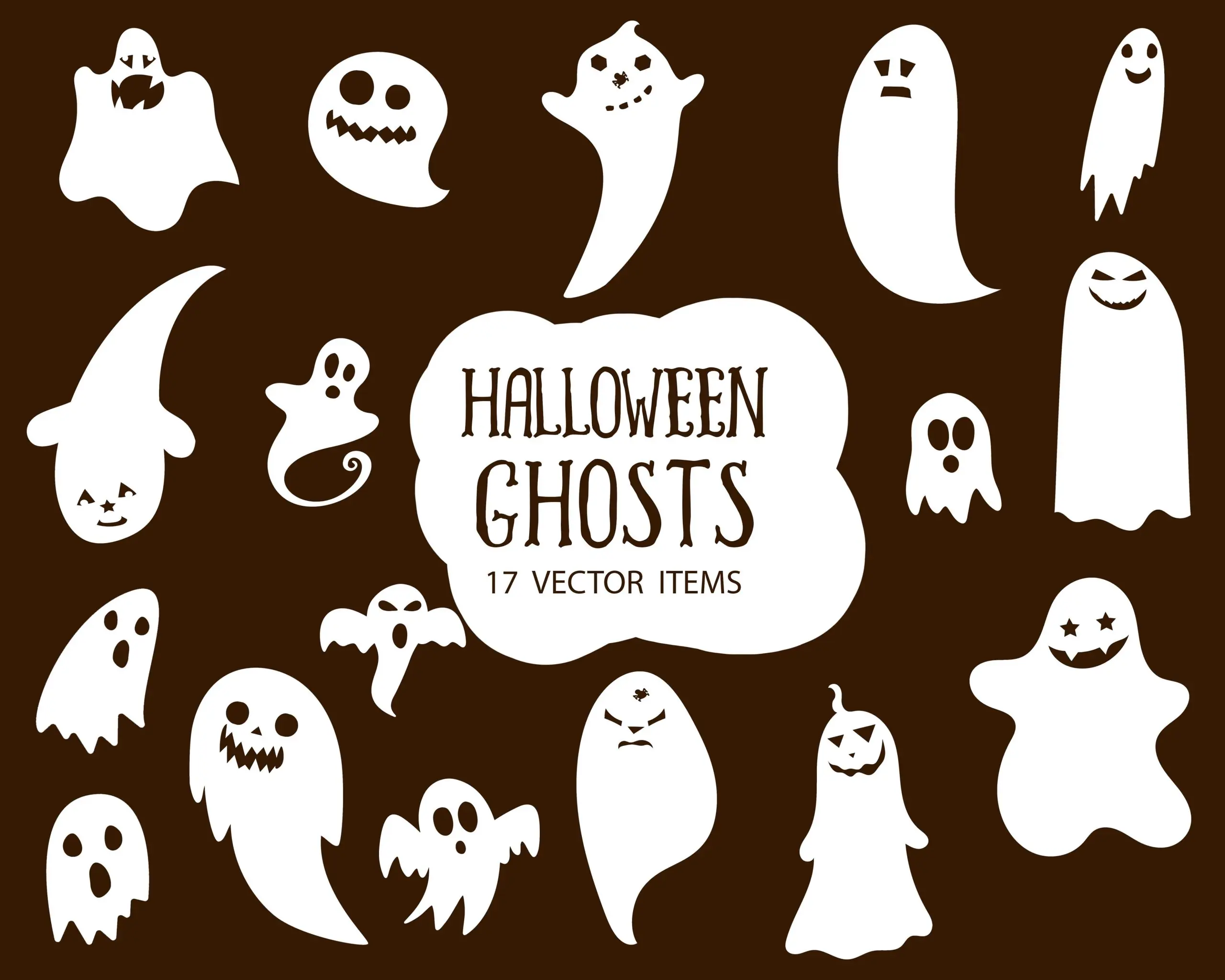 Halloween-Ghosts-Vectors Spooky Vector Images - 17 Halloween Ghosts