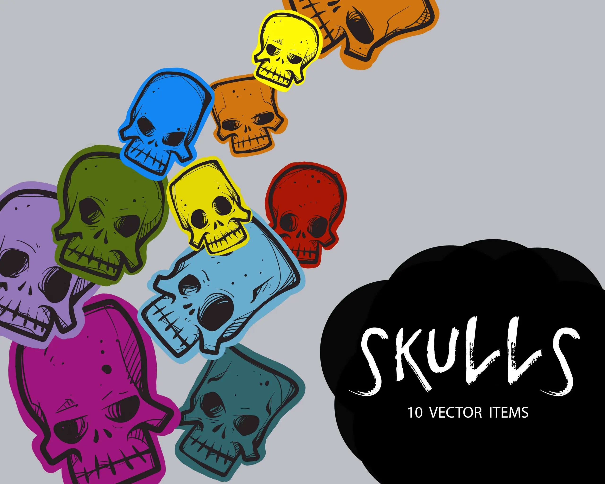 Skull-Vectors Spooky Vector Images - 10 Skulls Vectors