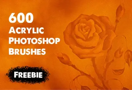 600 Acrylic Photoshop Brushes for FREE