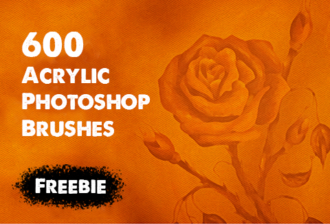 600 Acrylic Photoshop Brushes for FREE
