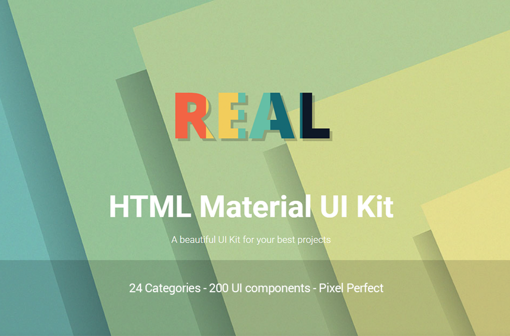 Real HTML Material Design UI Kit Image