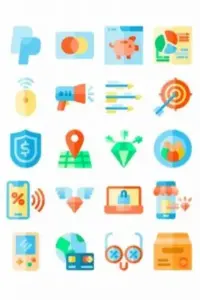 A collage of 20 Flaticon's FREE eCommerce Icons