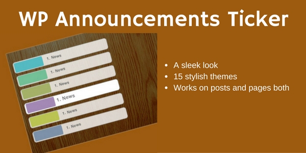 WP Plugin -  Announcements Ticker