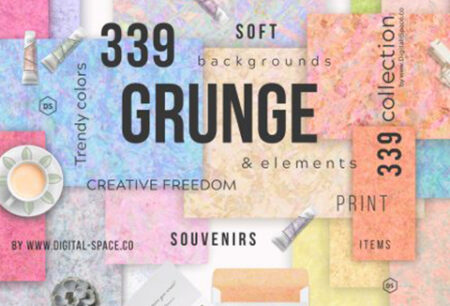Grunge Backgrounds Collection Of 339 Soft Trendy Textures & Elements