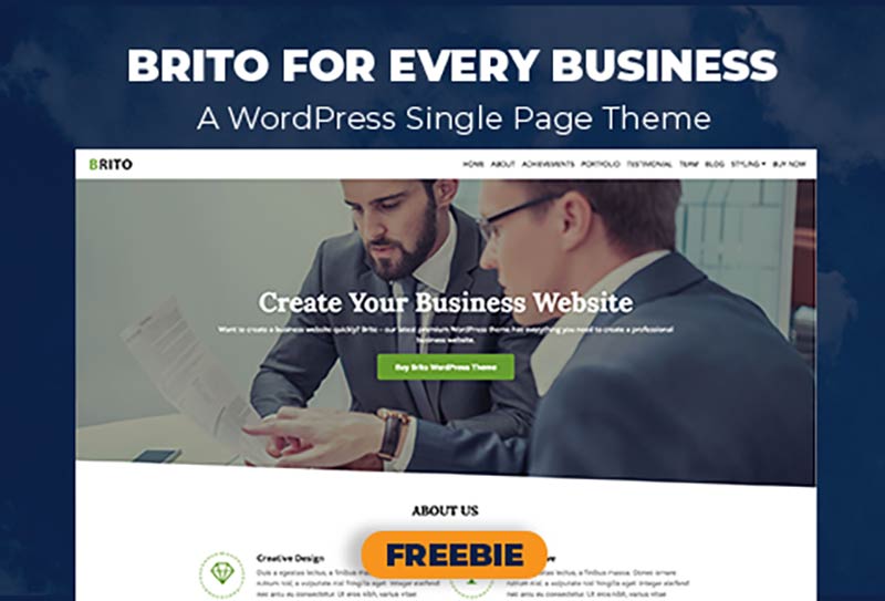 Brito - A Single Page WordPress Theme For Your Business
