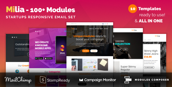 Milia - The Ultimate Multipurpose Responsive Email Templates Bundle