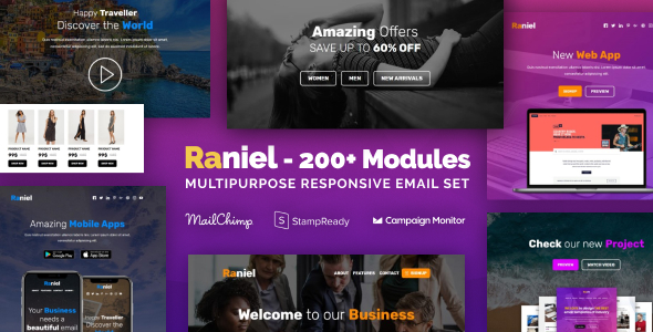 Raniel - The Ultimate Multipurpose Responsive Email Templates Bundle