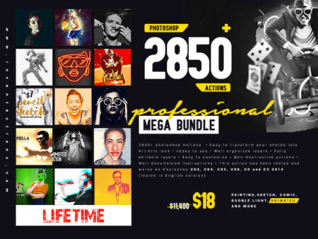 2850 PRO Photoshop Actions Mega Bundle