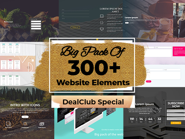 Big Pack Of 300+ Website Elements - Templates, Blocks, Tables , Forms & More...