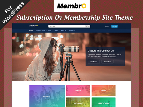 Membro Subscription Or Membership Site Theme For WordPress