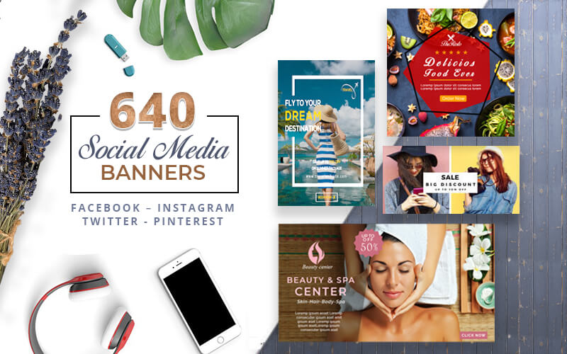 A Bundle Of 640 Clean & Modern Social Media Banner Templates