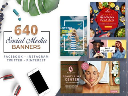 A Bundle Of 640 Clean & Modern Social Media Banner Templates