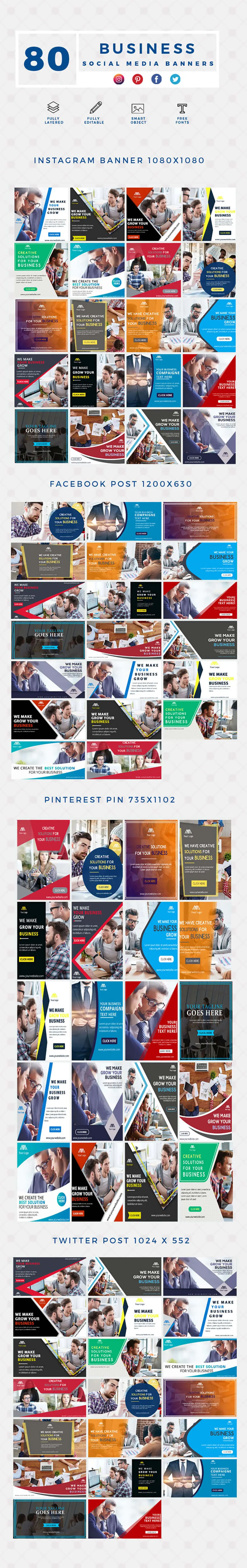 business-social-media-banner-templates carousal of business social media banner templates