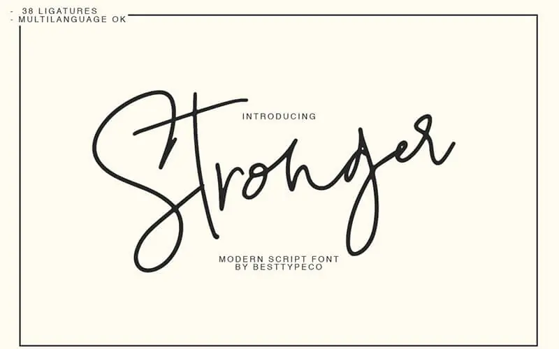 Stronger-script 51 Elegant & Creative Fonts From The Amazing Fonts Bundle - Stronger-script