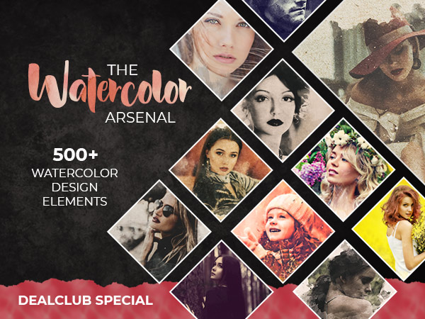 The Watercolor Arsenal Of 500+ Watercolor Design Elements