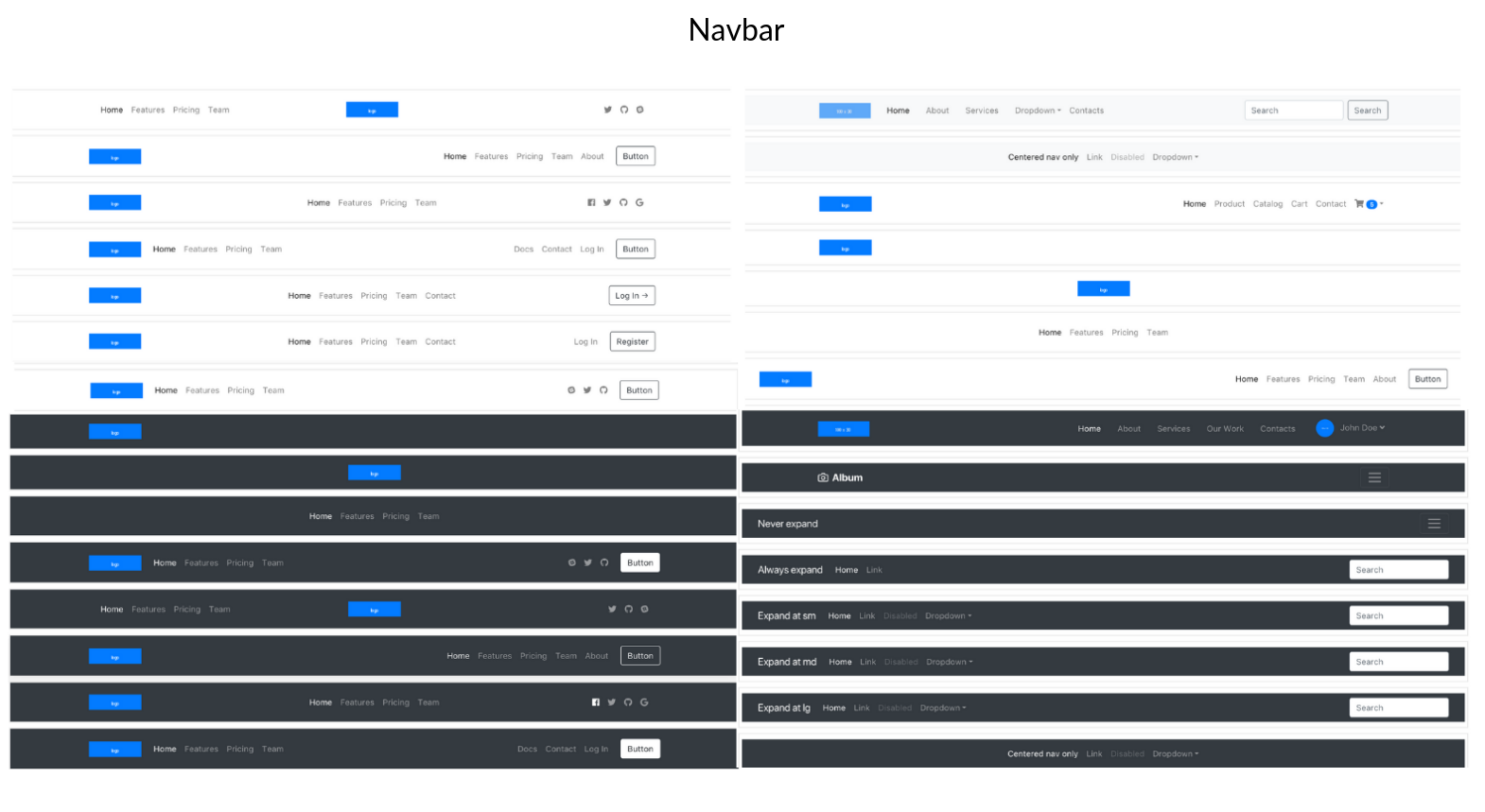 Elements Of Blueprints App, A Bootstrap Web Builder - Navbar