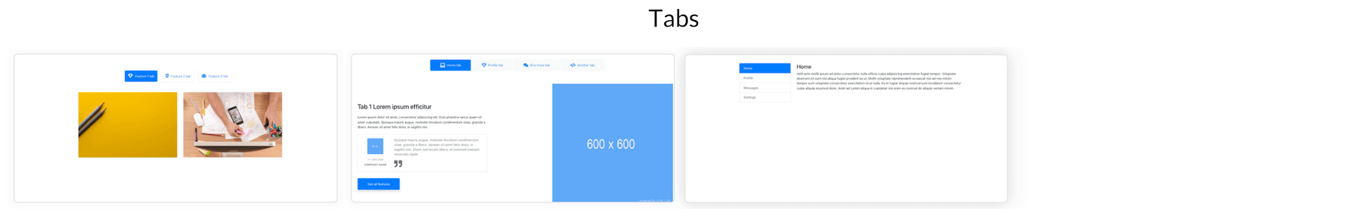 Elements Of Blueprints App, A Bootstrap Web Builder - Tabs