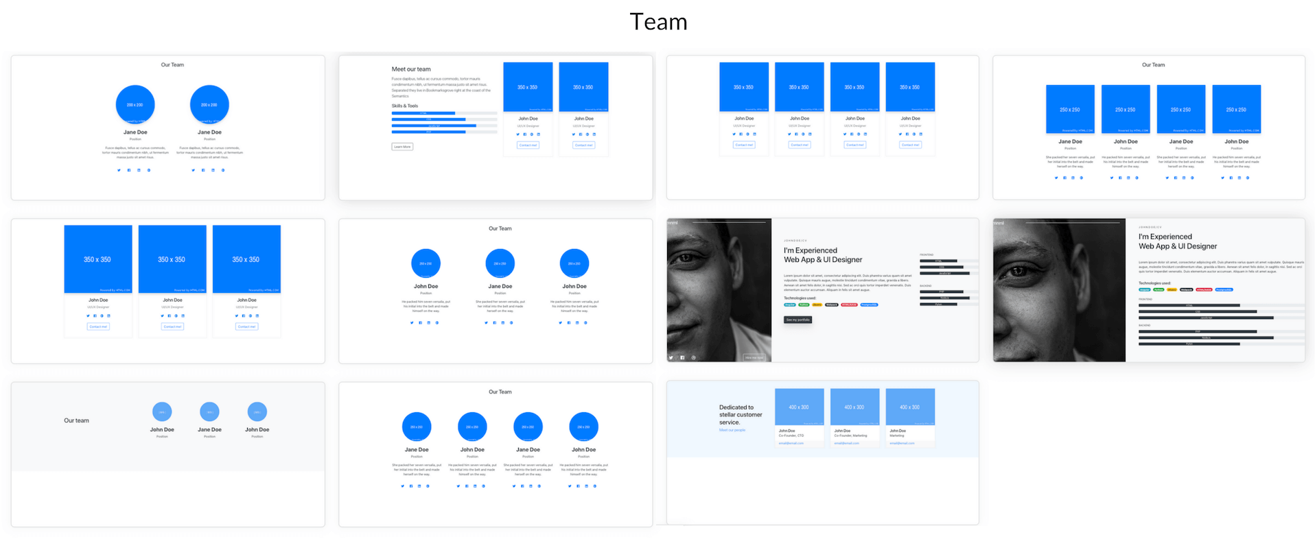Elements Of Blueprints App, A Bootstrap Web Templates Generator - Team