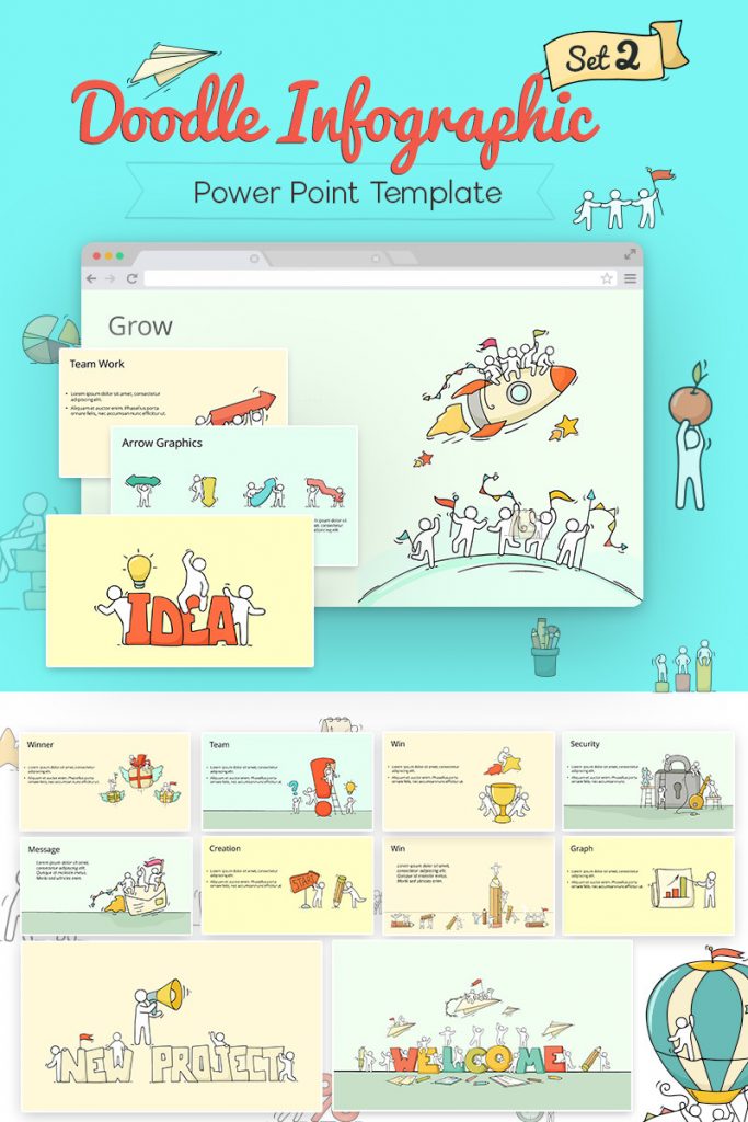 900+ Unique Powerpoint Presentation Templates - Doodle Infographic