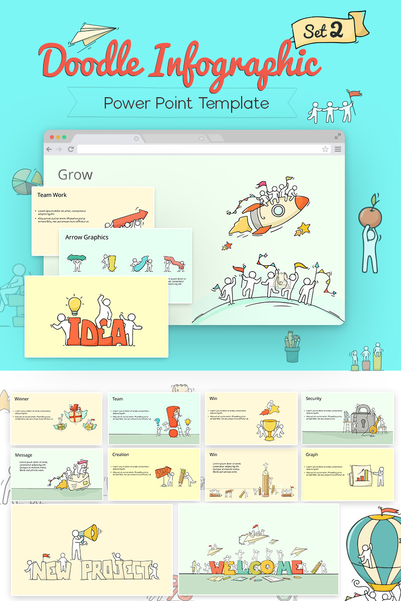 900+ Unique Powerpoint Presentation Templates - Doodle Infographic