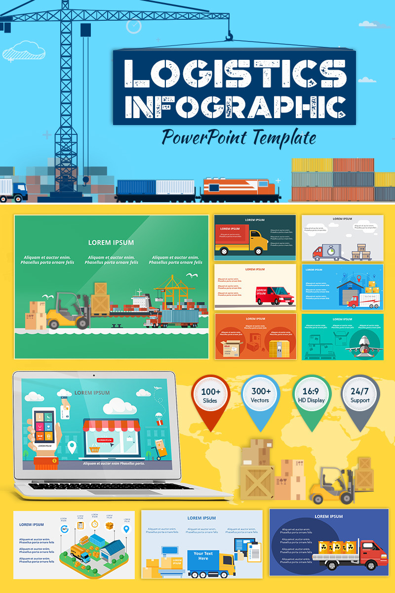 900+ Unique Powerpoint Presentation Templates - Logistic Infographic