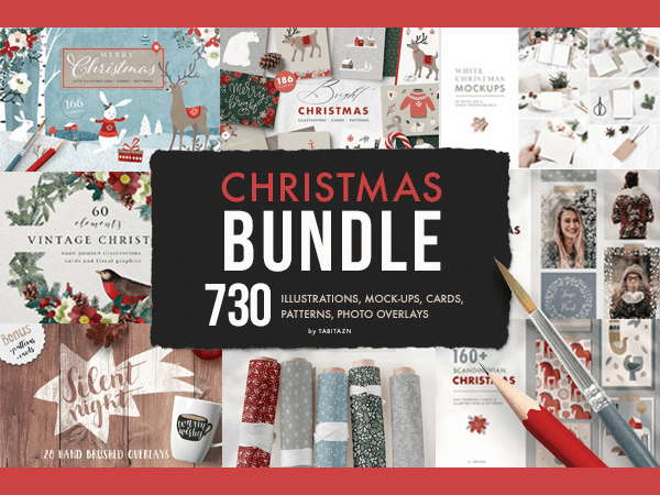 Christmas Bundle of 730 Elements Feature Image