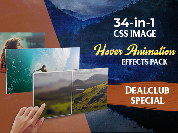 34-in-1 CSS Image Hover Animation Effects Pack