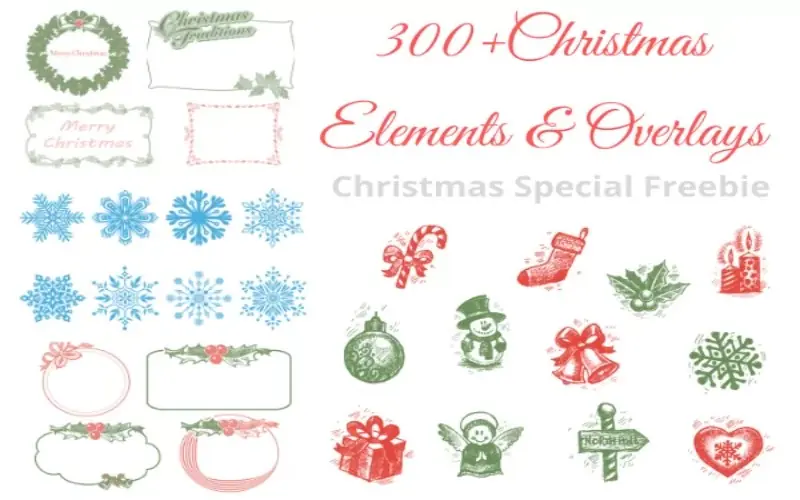 Chritsmas Elements and Overlays Freebie