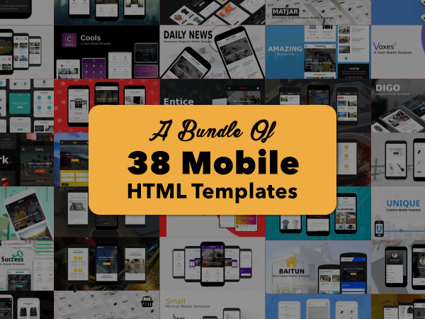 A Bundle Of 38 Mobile HTML Templates With Lifetime Support