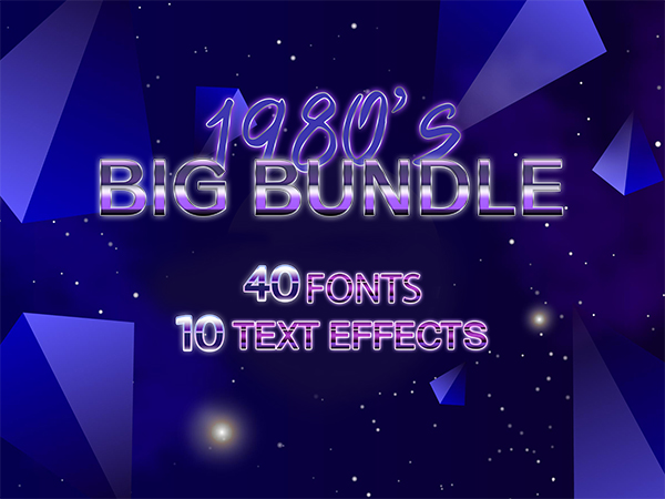 The 1980's Big Design Bundle Of 40 Fonts & 10 Retro Font Styles | DealClub