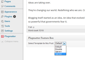 Target specific pages- Plugmatter Optin Feature Box Plugin