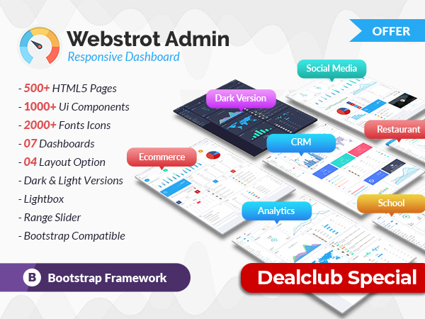 7+ Different Bootstrap Dashboard Templates For A Responsive Dashboard | DealClub