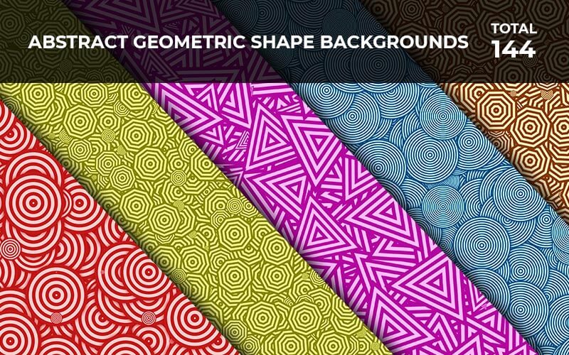 144 Abstract Geometric Shape Backgrounds