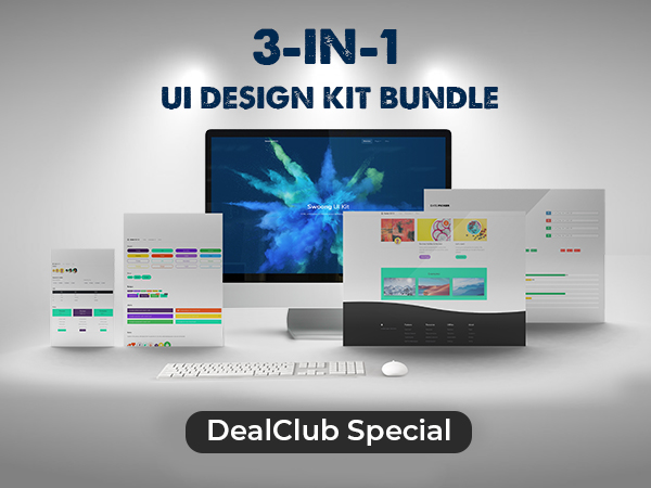 The 3 in 1 UI Design Kit Bundle With High Quality Elements | DealClub