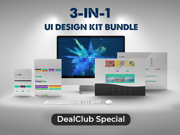 The 3 in 1 UI Kit Bundle With High Quality Elements | DealClub