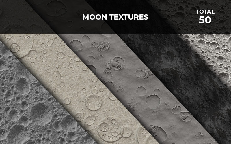  Moon Textures - High Res Background Bundles