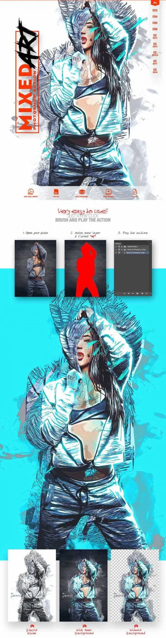 Mixed Art Photoshop Action