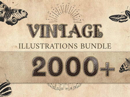 2000 Vintage Illustrations Bundle Feature Image