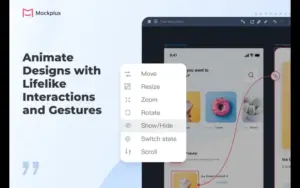 A display of a window with editing options on Mockplus