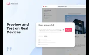 A display of preview link of a product