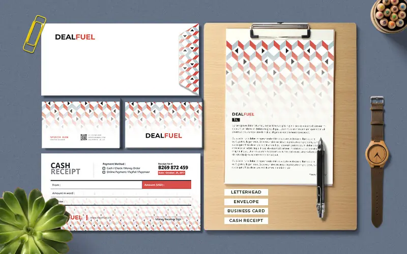 Brand-identity-stationery-templates DealFuel Brand identity stationery templates