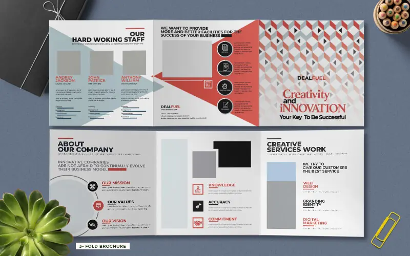 Brochure-template Brand fold brochure template in the brand identity templates bundle