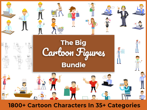 The Big Cartoon Figures Bundle - 1800+ Cartoon Characters In 35+ Categories