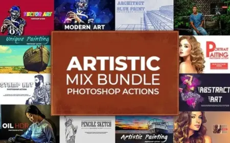 Artistic Mix Phoosop Actions Bundle Feature Image